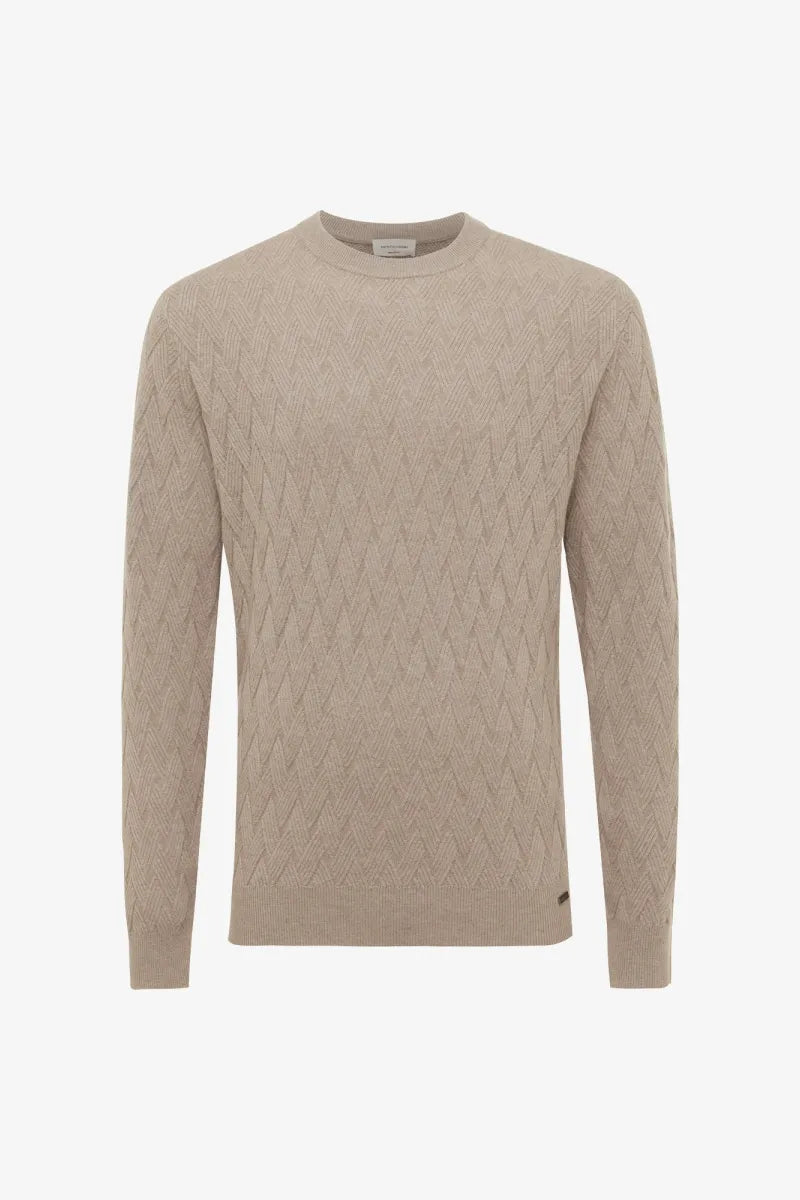 Gentiluomo Trui Ronde Hals - Beige