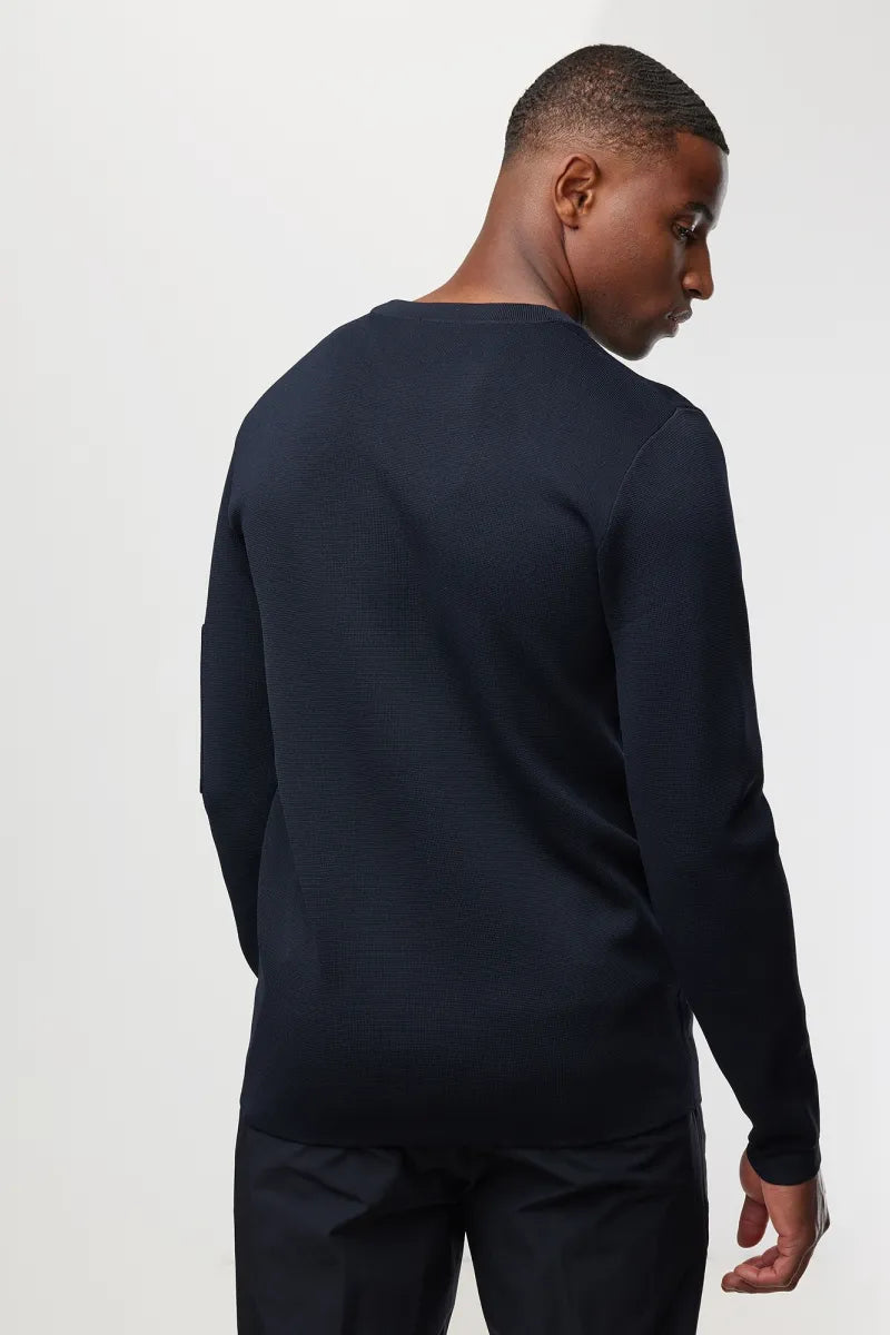 Genti Trui Ronde Hals - Marine blauw