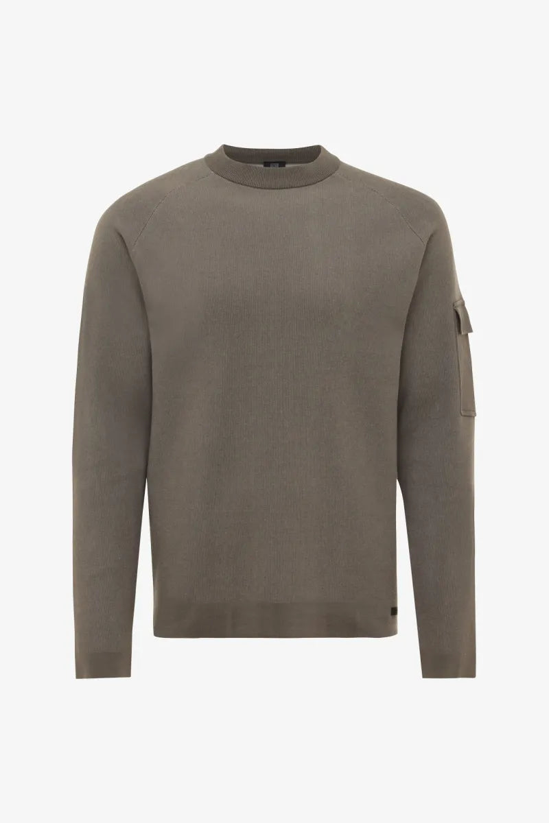 Genti Trui Ronde Hals - Bruin