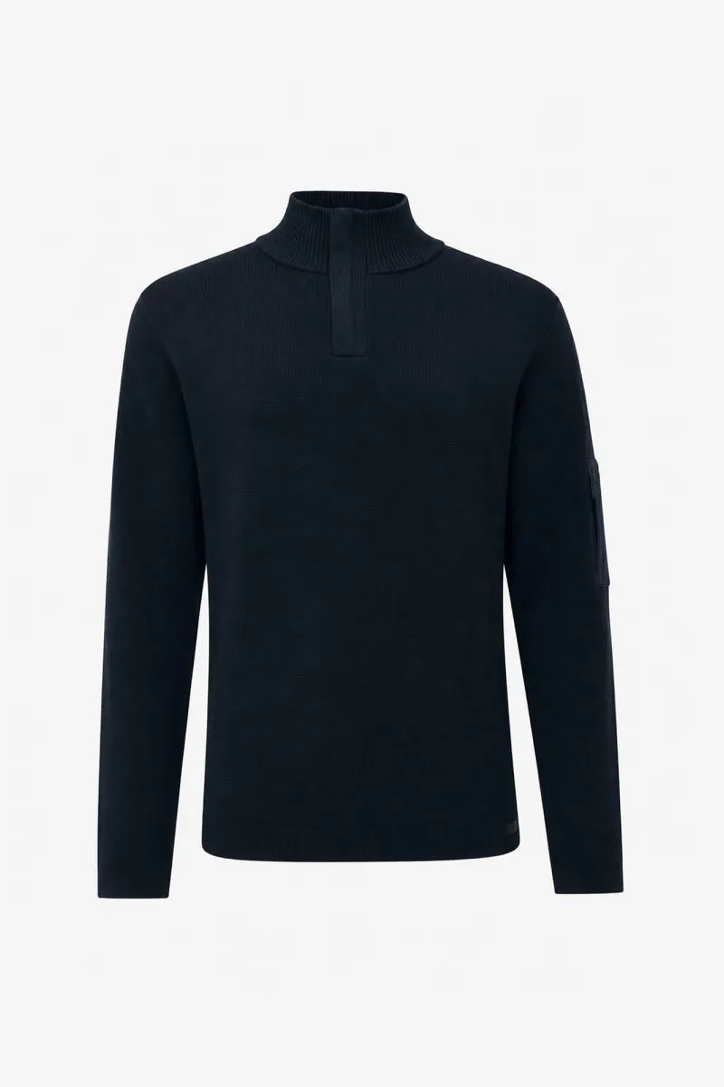 Genti Trui Turtle Neck - Marine blauw