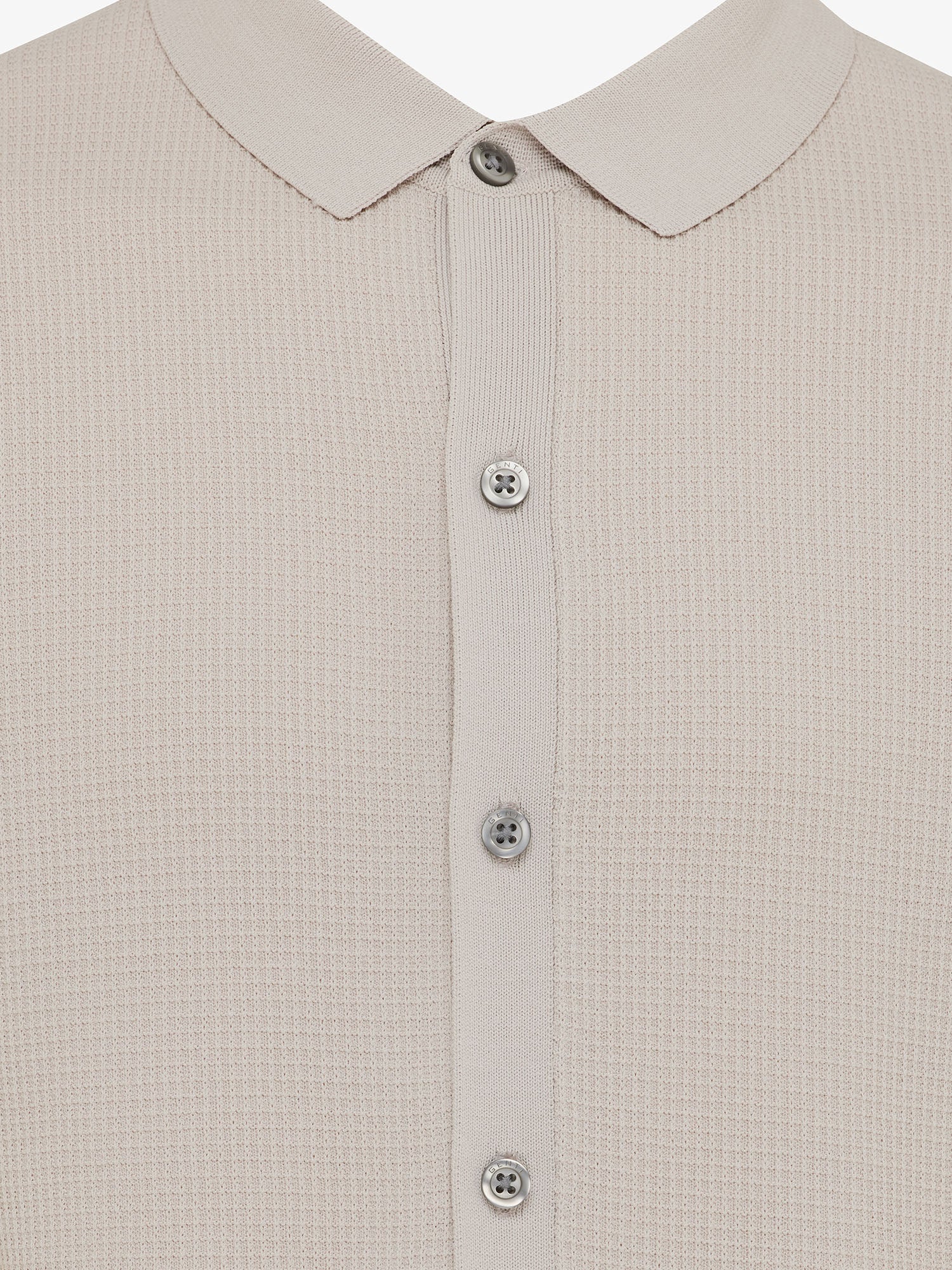 Genti Shirt Korte Mouw - Naturel