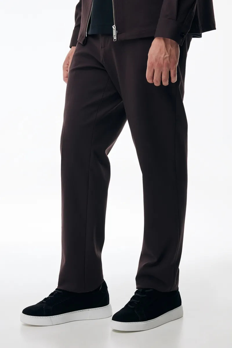 Genti Pantalon Wol - Bordeaux