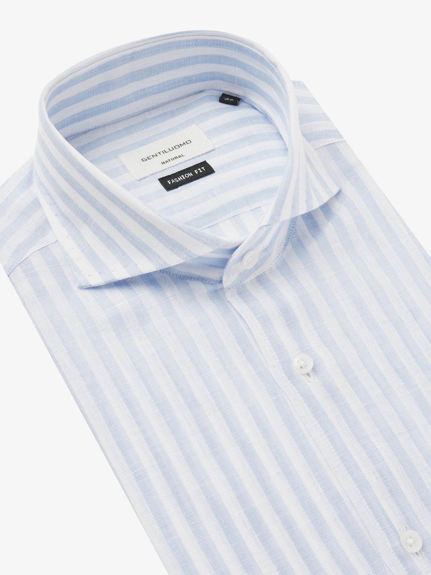 Gentiluomo Shirt Linnen - Blauw dessin