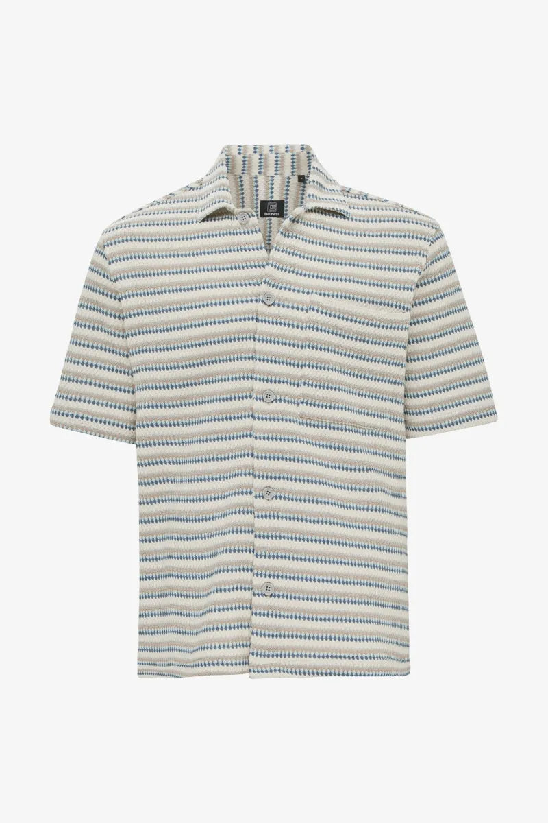 Genti Shirt Korte Mouw - Bruin