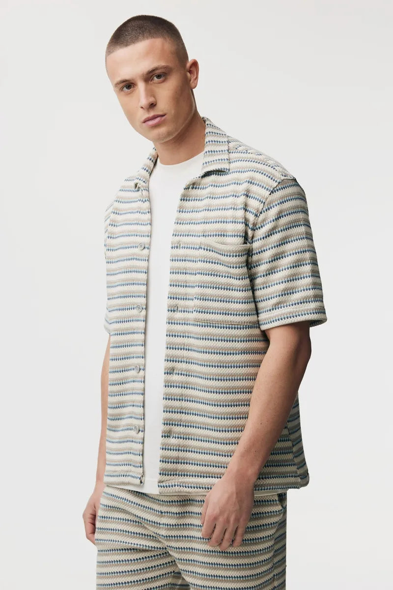 Genti Shirt Korte Mouw - Bruin