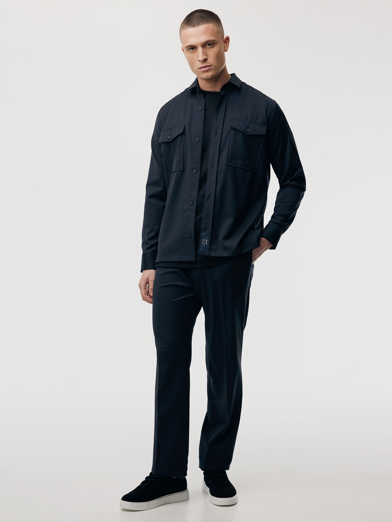 Genti Shirt Casual - Marine blauw