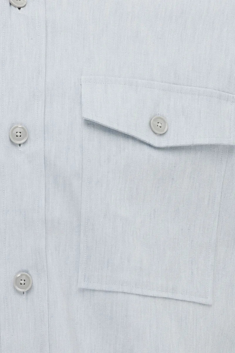 Genti Shirt Linnen - Lichtblauw