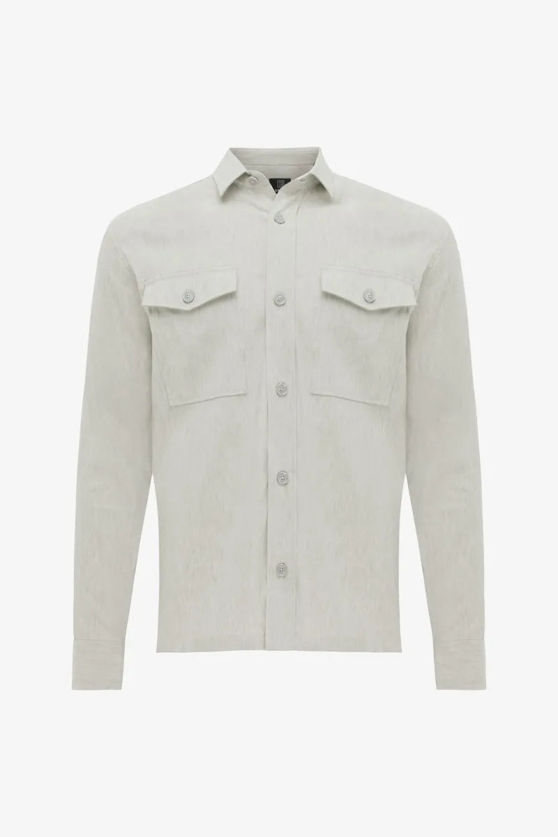 Genti Shirt Linnen - Lichtgroen