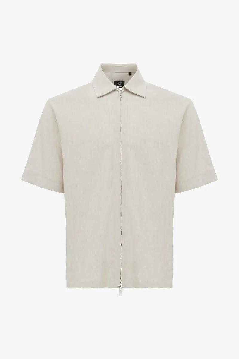 Genti Shirt Korte Mouw - Beige