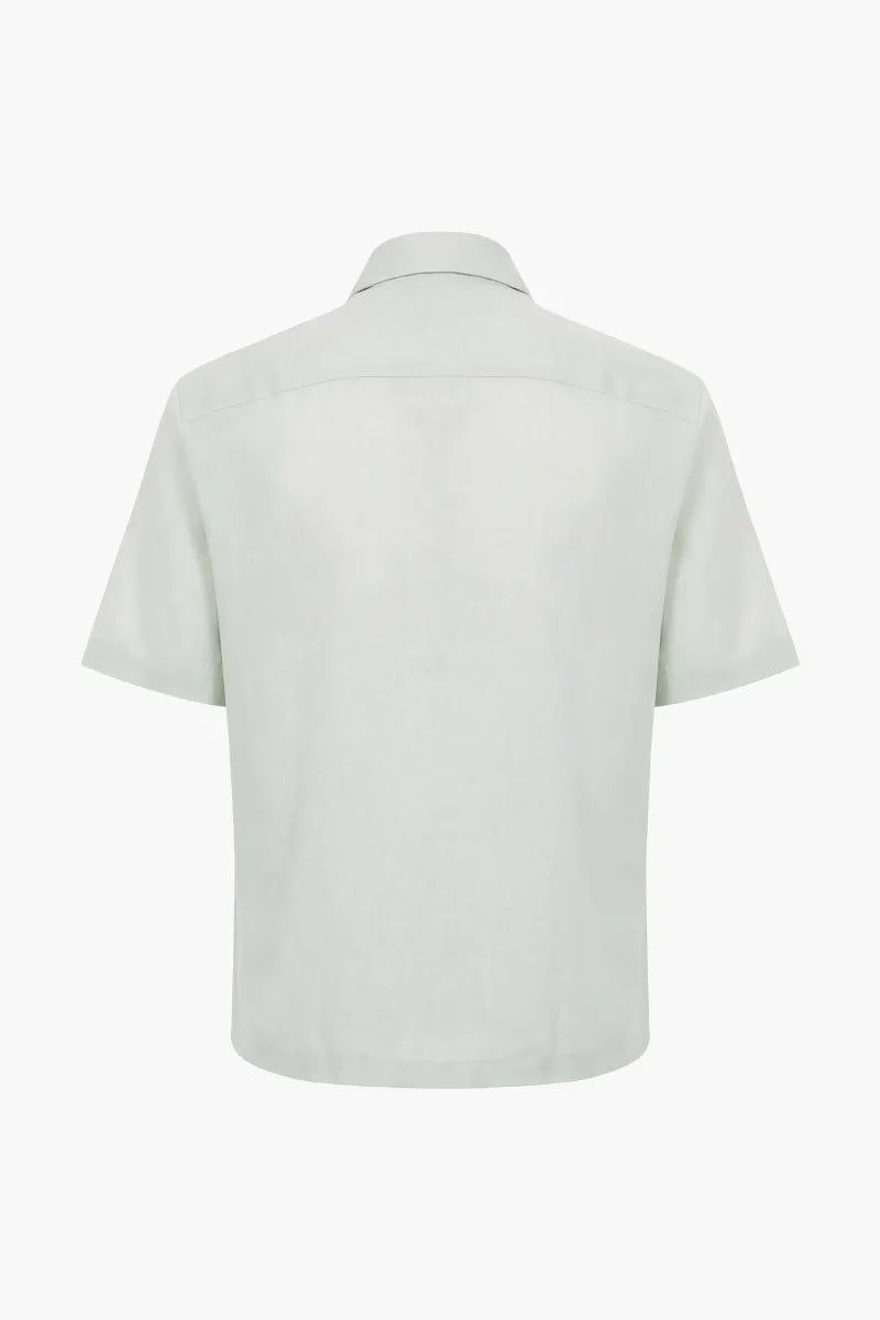 Genti Shirt Korte Mouw - Lichtgroen