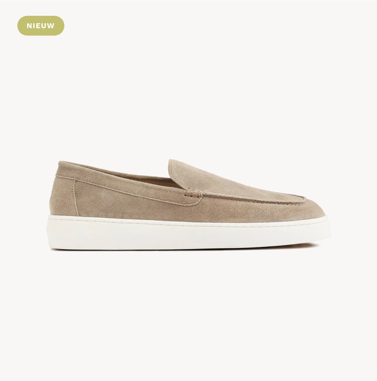 Greve suede instapper Taupe