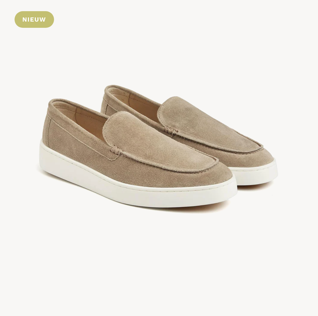 Greve suede instapper Taupe
