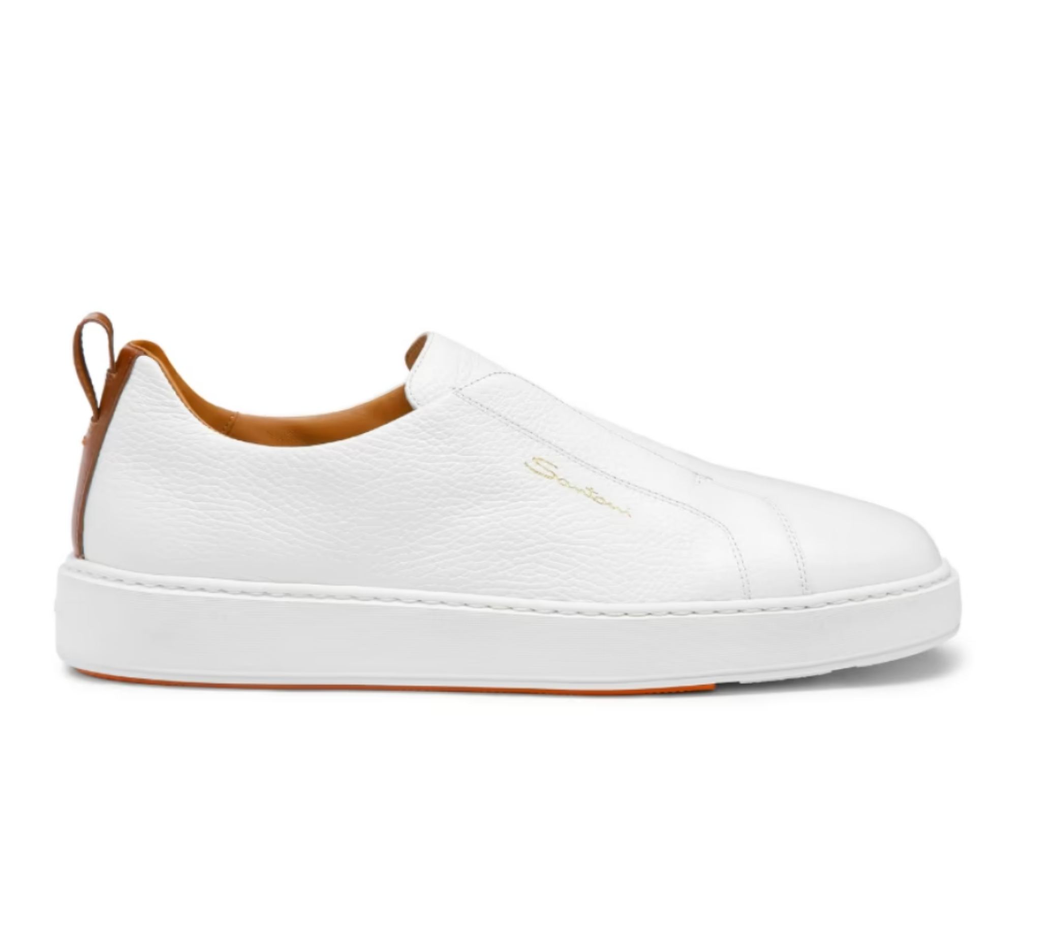 Santoni slip on white