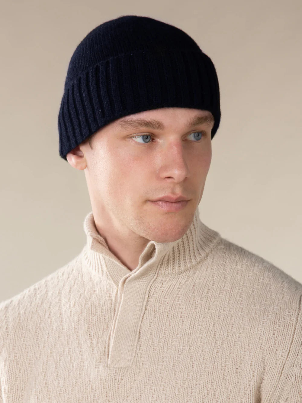 Aurelien Muts cashmere - Marine blauw