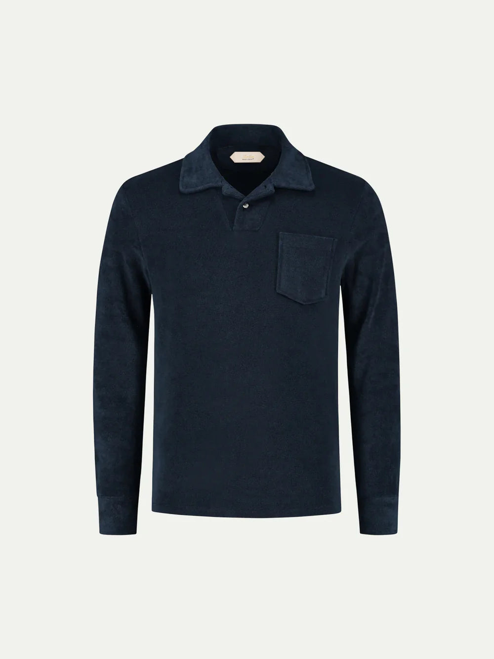 Aurelien Polo Shirt Lange Mouw - Marine blauw