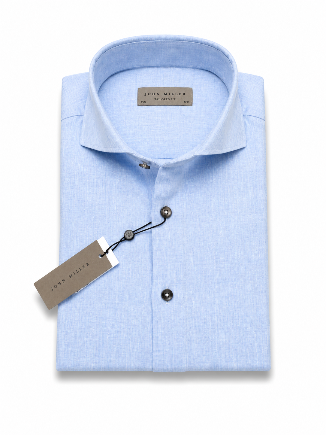 John Miller Shirt Linnen - Lichtblauw
