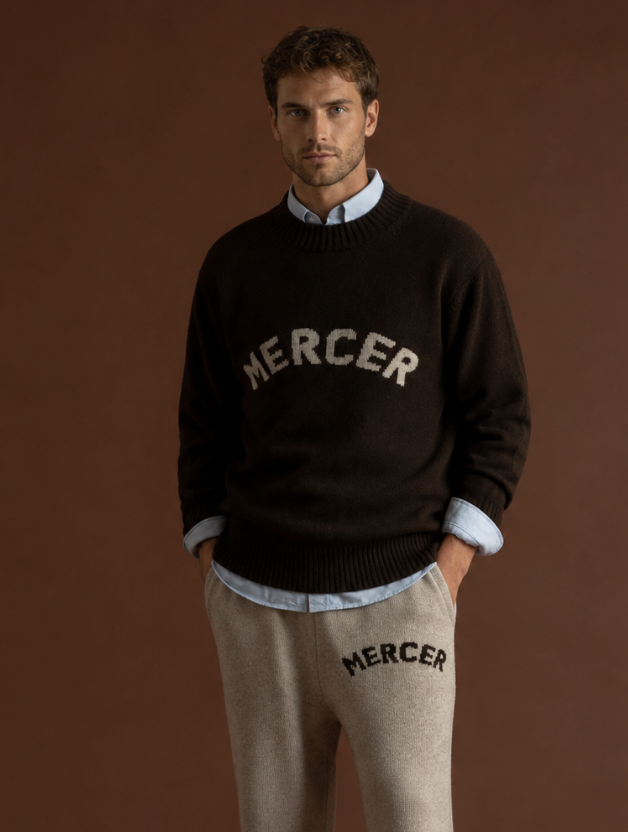 Mercer Trui Ronde Hals - Bruin